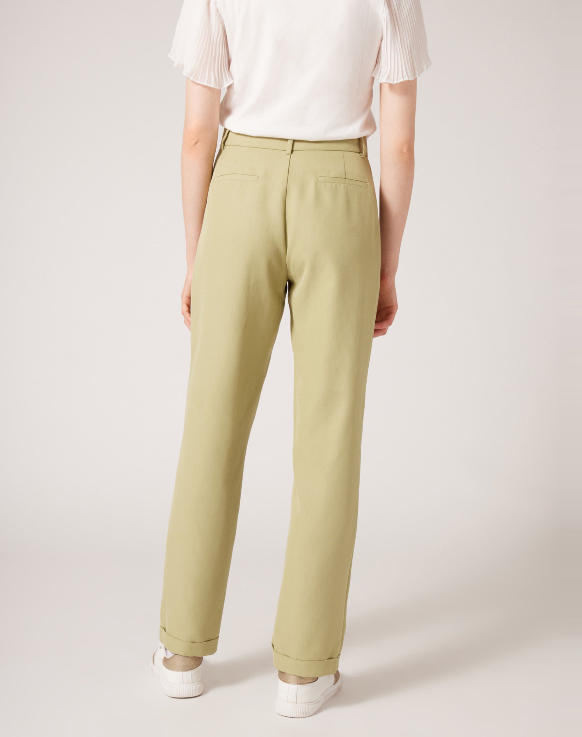 Pantalón ancho Color Verde, Pantalones Mujer, NafNaf España – NAF NAF  España